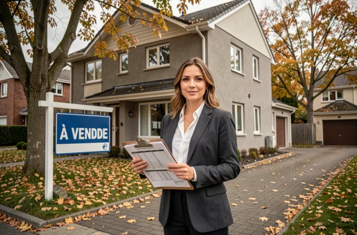 Vastgoedagent voor een te koop staande woning die de meerwaarde voor de eigenaar evalueert